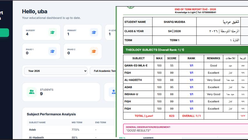 Arabic Report Card System